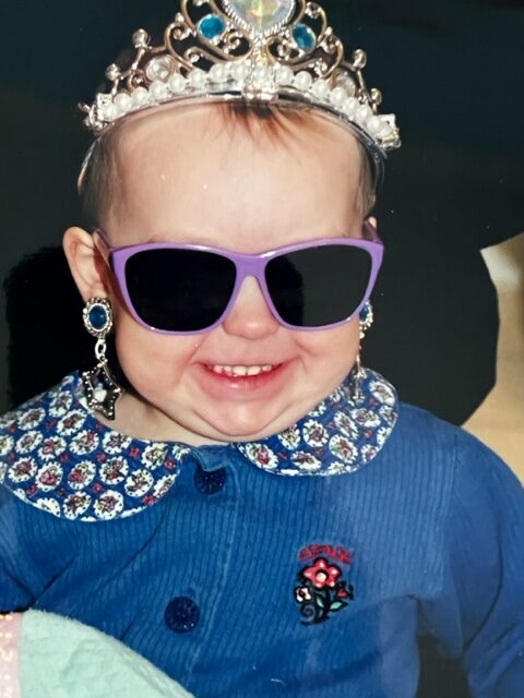 Toddler girl with Princess Crown