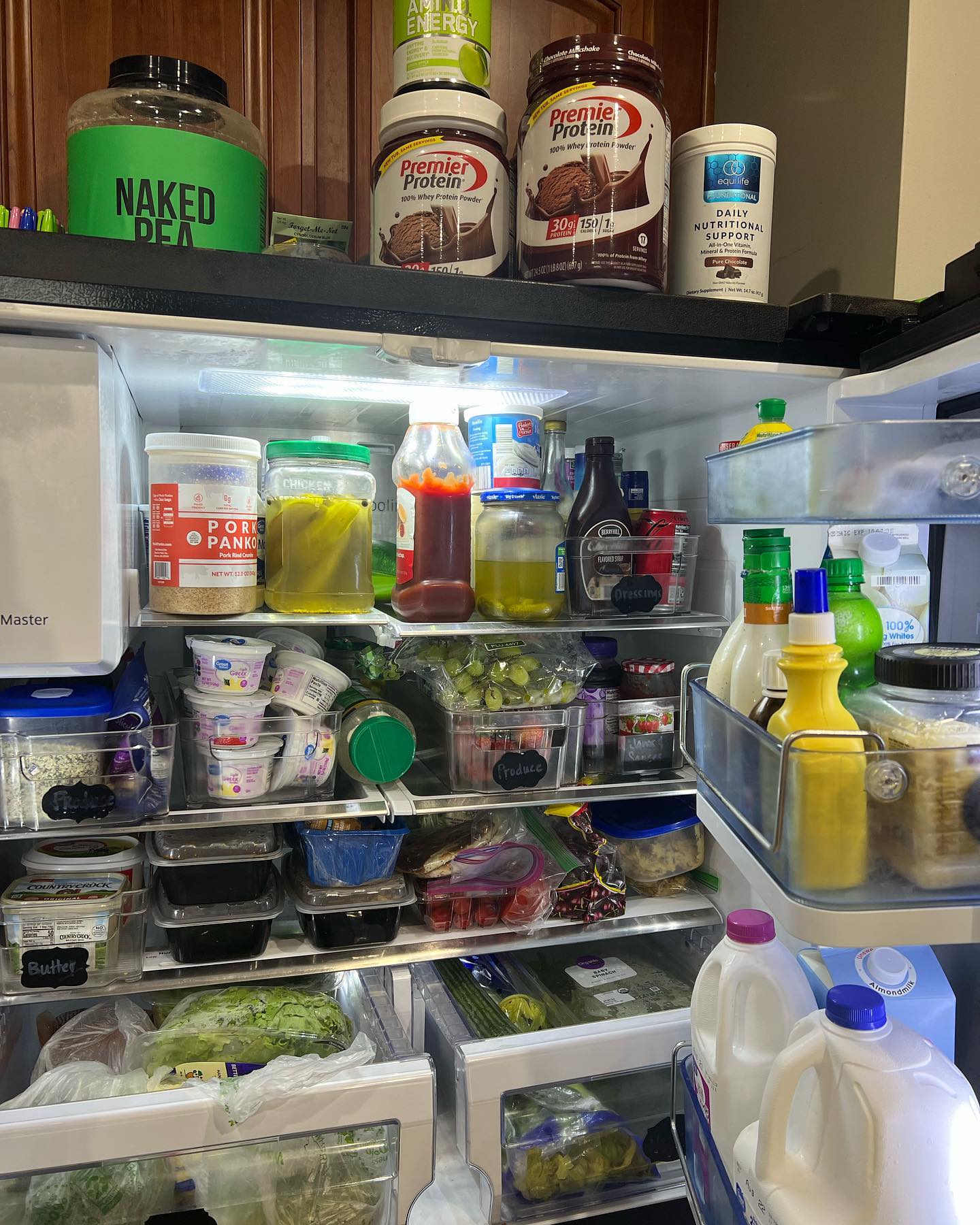 refrigerator full of food